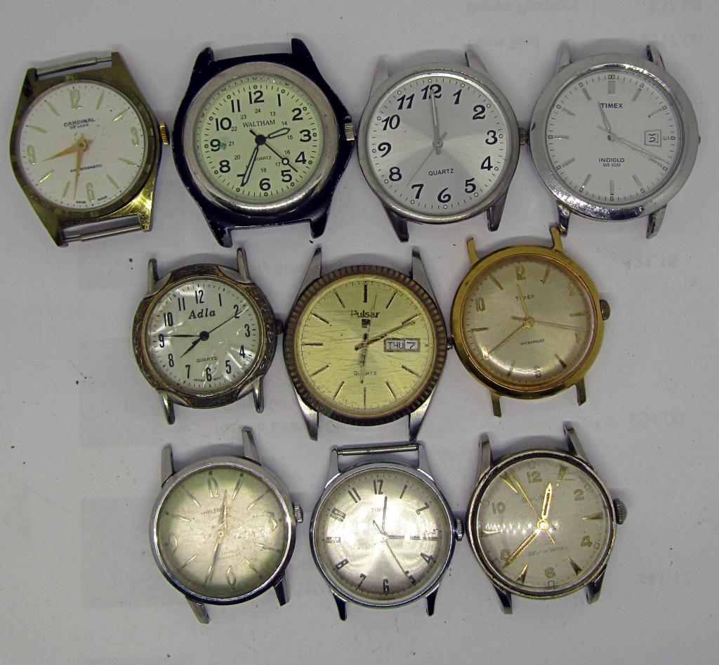 (10) WATCH FACES! ADLA,PULSAR, TIMEX, AND MORE (1 of 2)