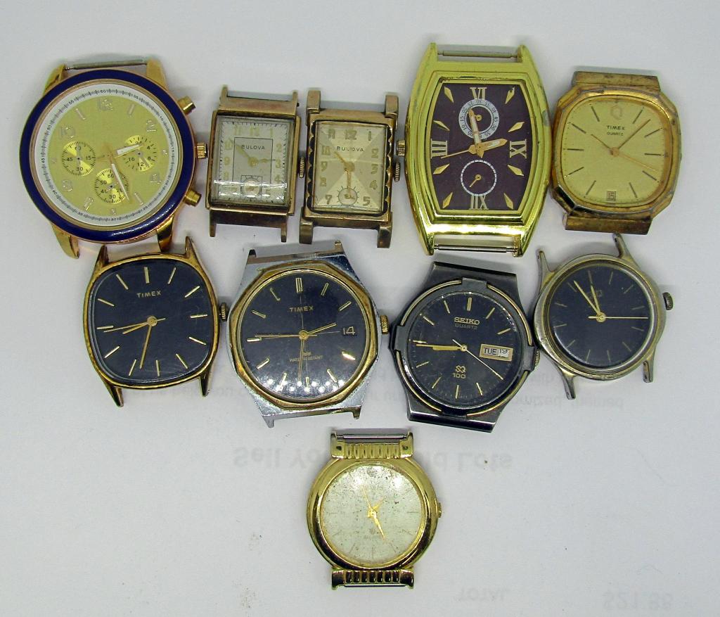 (10) WATCH FACES! BULOVA,JEMIS,TIMEX,SEIKO! (1 of 2)