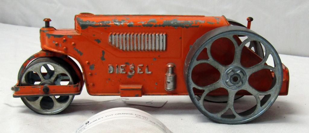 1950's HUBLEY TOY ORANGE DIESEL STEAMROLLER (1 of 4)