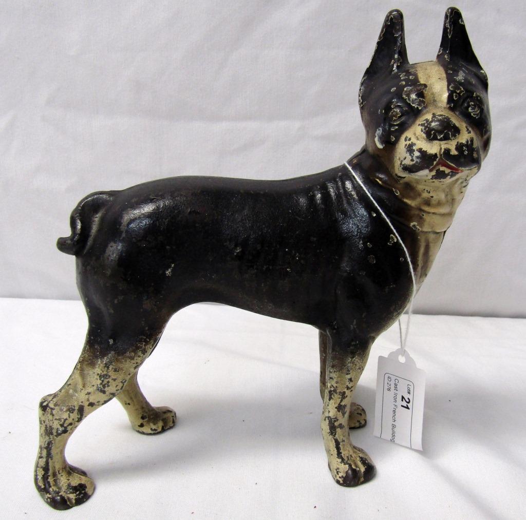 Cast Iron French Bulldog Boston Terrier: Door Stop Approx. 7”