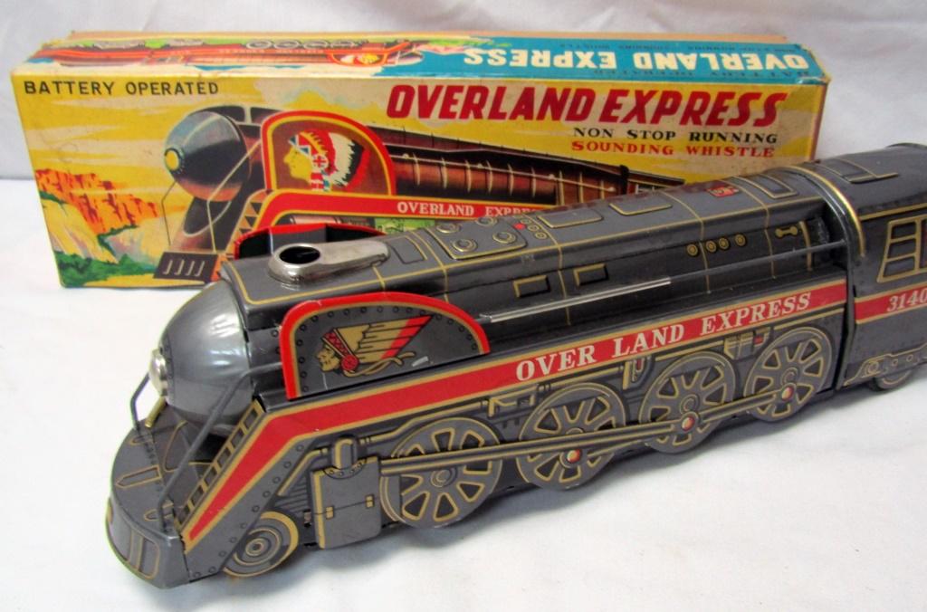 1960's OVERLAND EXPRESS TIN TRAIN in BOX (1 of 5)