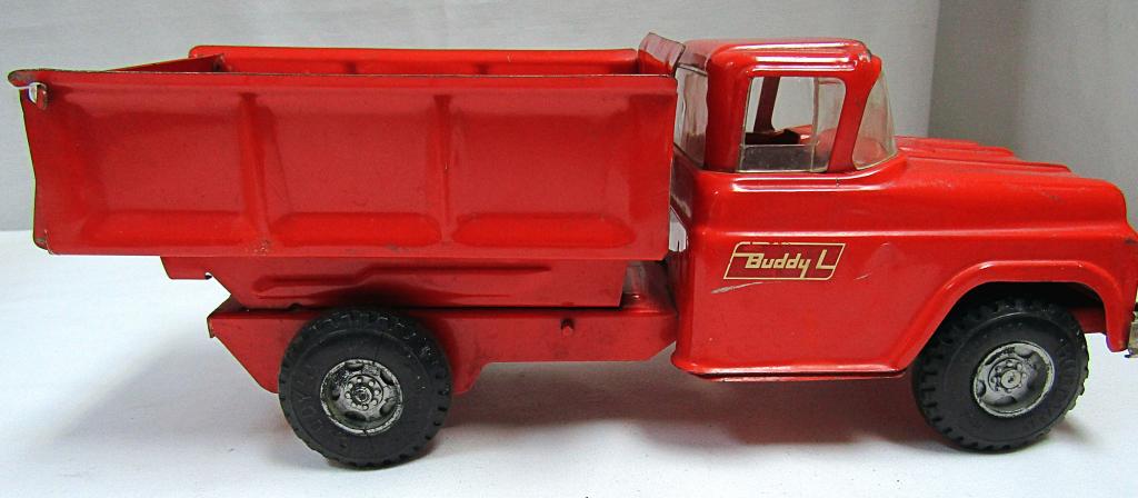 VTG BUDDY 'L' 1960'S RED METAL TRUCK!: TIRES MARKED AS BUDDY 'L' 1960'S " 10.000 X 20!