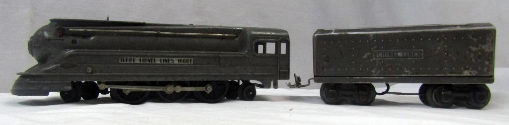 Lionel Lines Locomotive 1668E: Gunmetal Torpedo With Tender Car O Gauge - UNTESTED