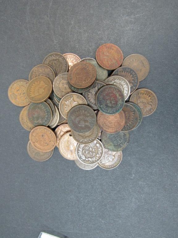 50 INDIAN CENTS MIXED LOT (1 of 1)