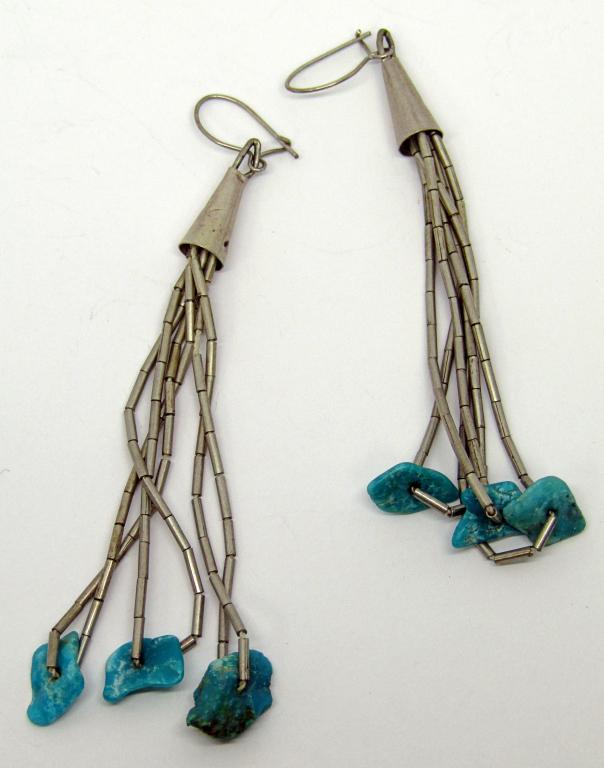 PAIR OF SOUTHWESTERN LIQUID STERLING PIERCED (1 of 3)