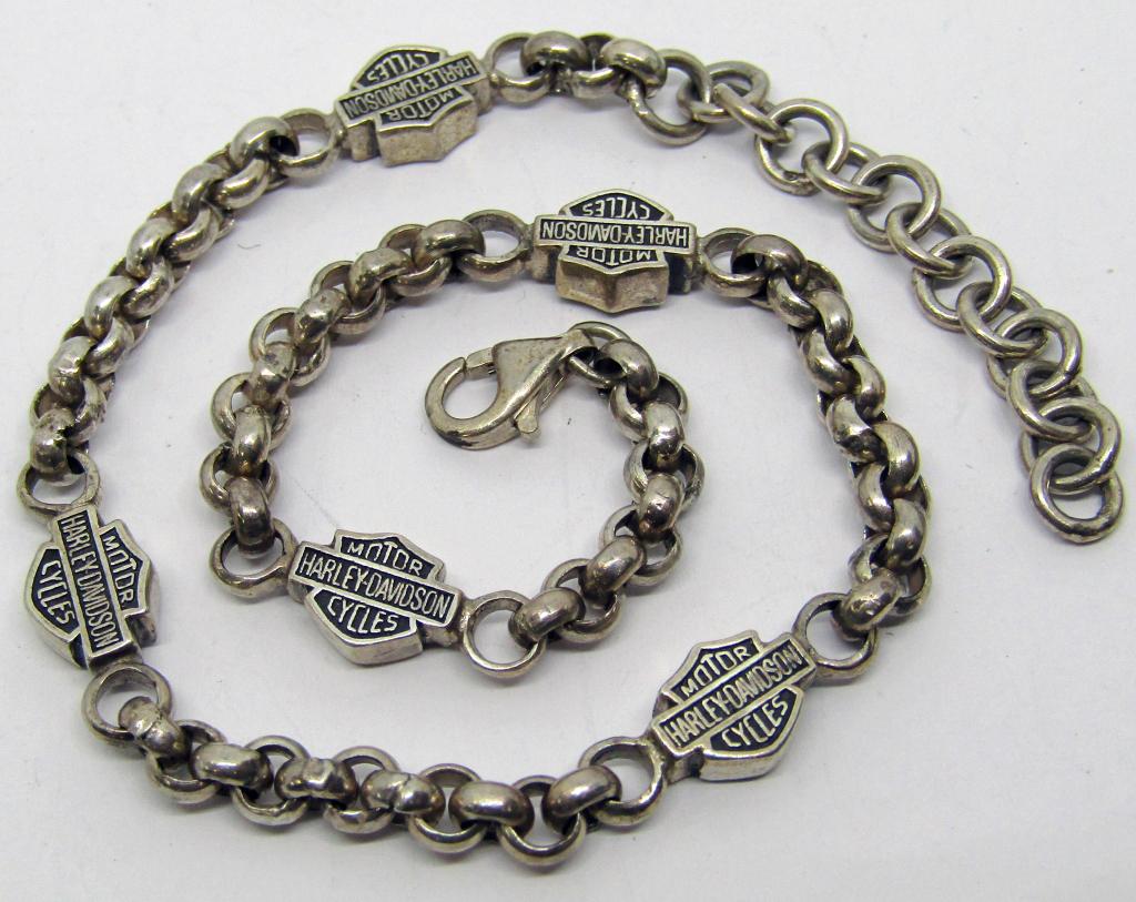 Sterling Harley Davidson Charm Bracelet (1 of 3)