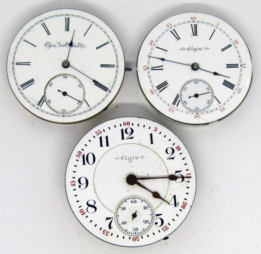 (3) ELGIN POCKETWATCH FACES! GRADE 70 (18S, 17J); (1 of 2)