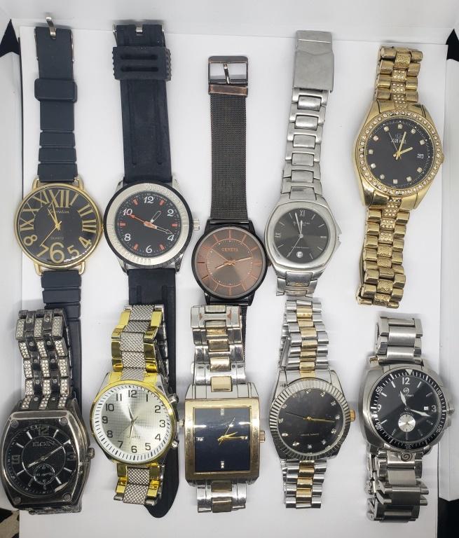 10-MEN'S/WOMANS FASHION WRISTWATCHS: (1 of 15)