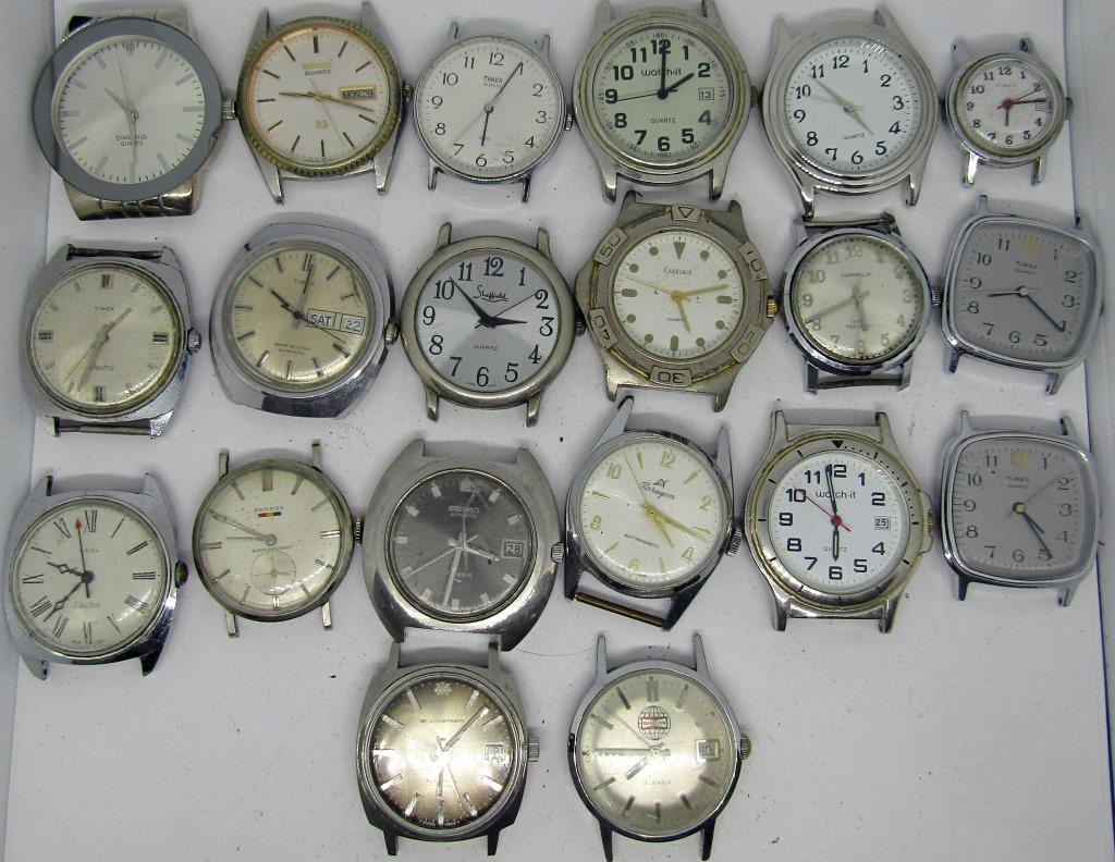 (20) WRISTWATCH FACES! SEIKO,BENRUS&MORE!: UNTESTED!