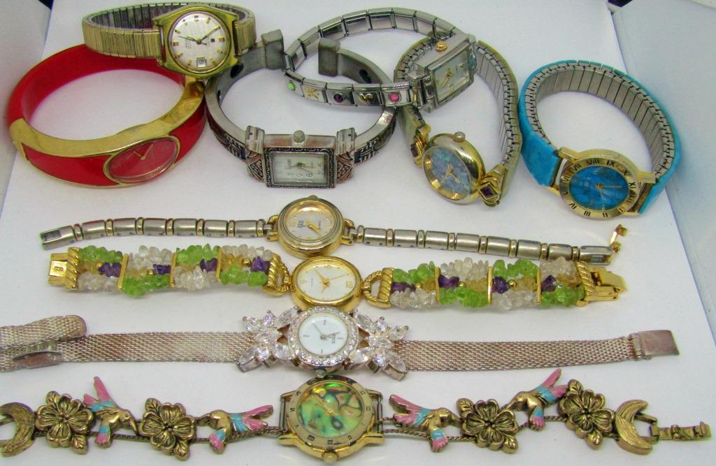 (10) VTG WRIST WATCHES! TISSOT, VIVIAN, LUCERNE,: LENOX, PEARL, GVII QUARTZ; UNTESTED!