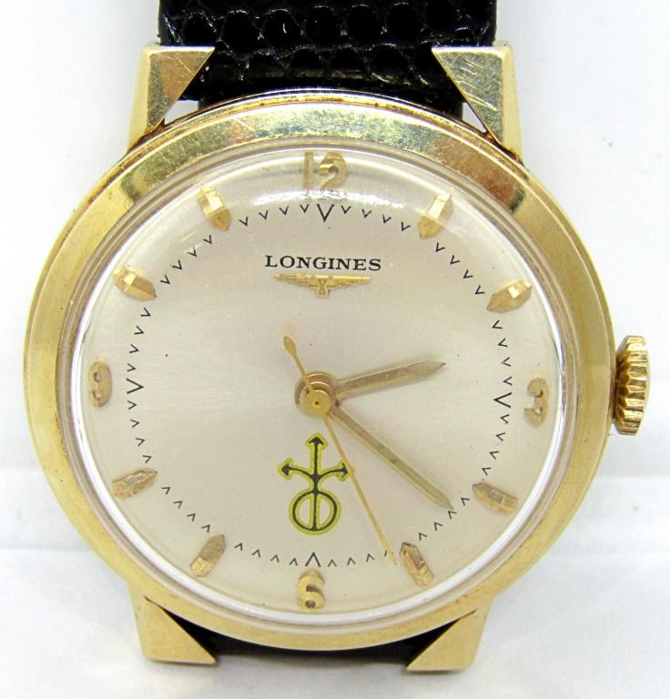 GENTS 14kt GOLD LONGINES STRAP WATCH (1 of 6)