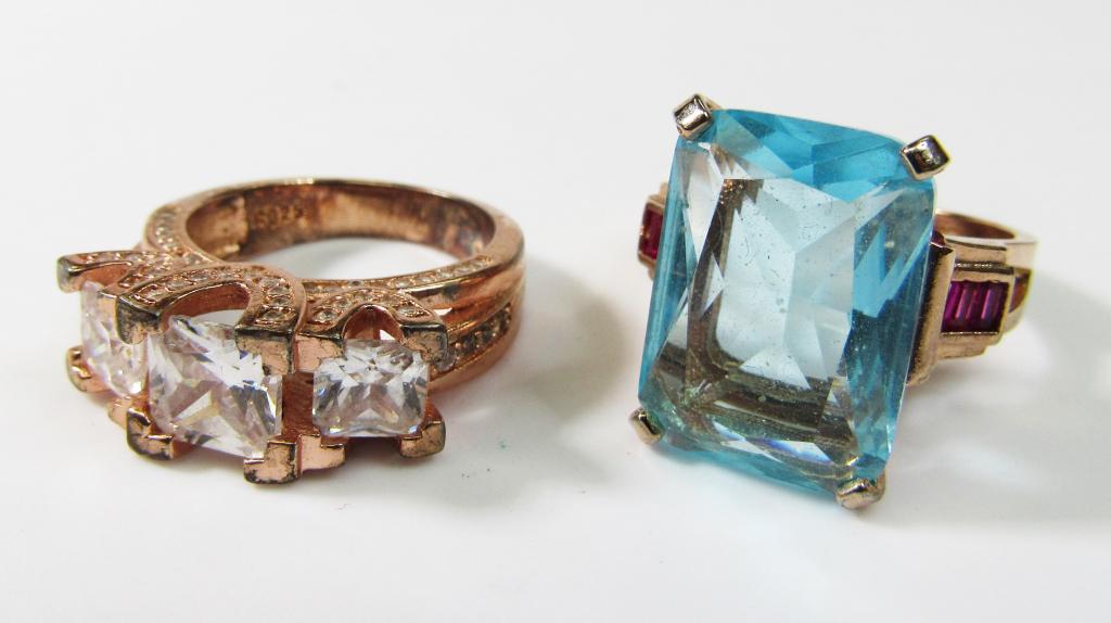 2-ROSE GOLD TONED STERLING FASHION RINGS (1 of 4)