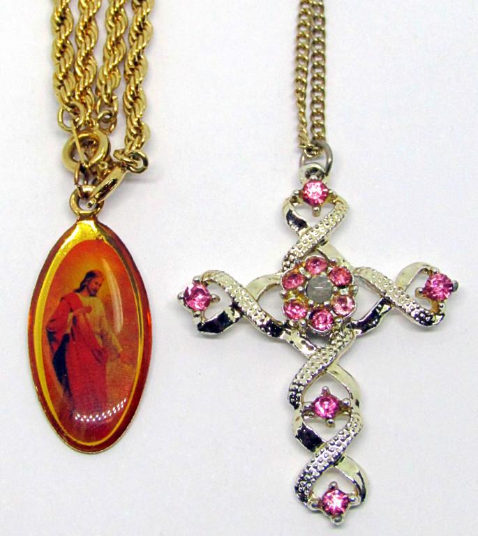 CROSS NECKLACE & CHRIST CHARM BRACELET!: .