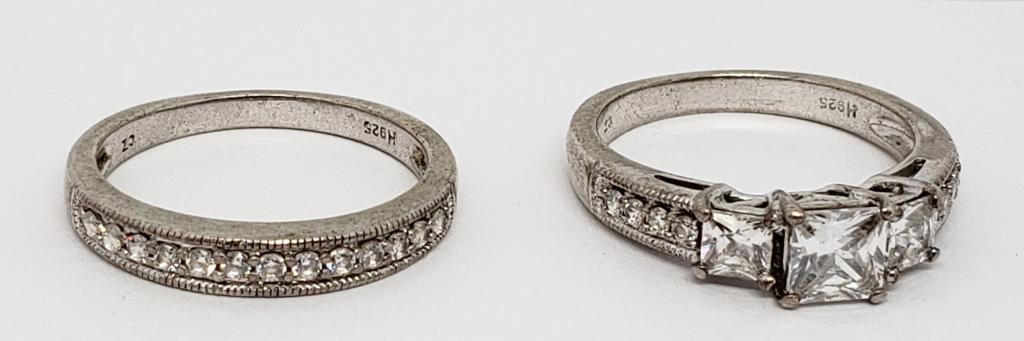 VINTAGE STERLING ENGAGEMENT RING SET (1 of 4)