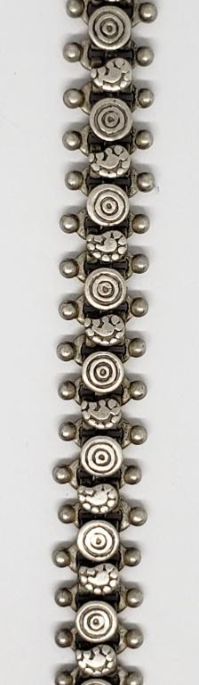 RA MARKED STERLING PANEL BRACELET: TOTAL 13.3 DWT