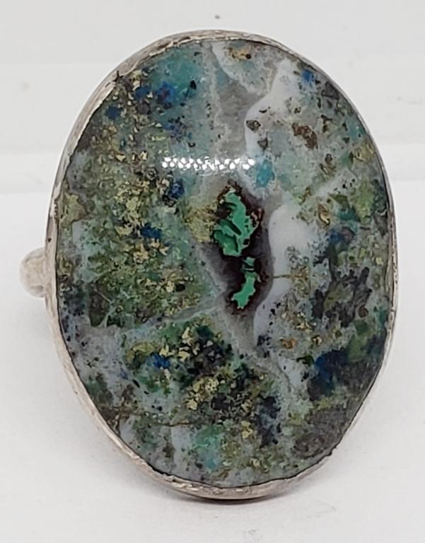 SIZE 10.5 SOUTHWESTERN SPLIT SHANK RING WITH (1 of 4)