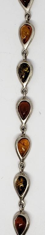 VINTAGE STERLING BALTIC AMBER TEARDROP PANEL (1 of 3)