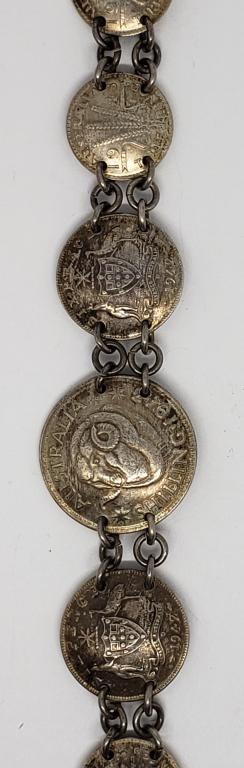 HANDMADE AUSTRALIA FOREIGN COIN BRACELET (1 of 3)