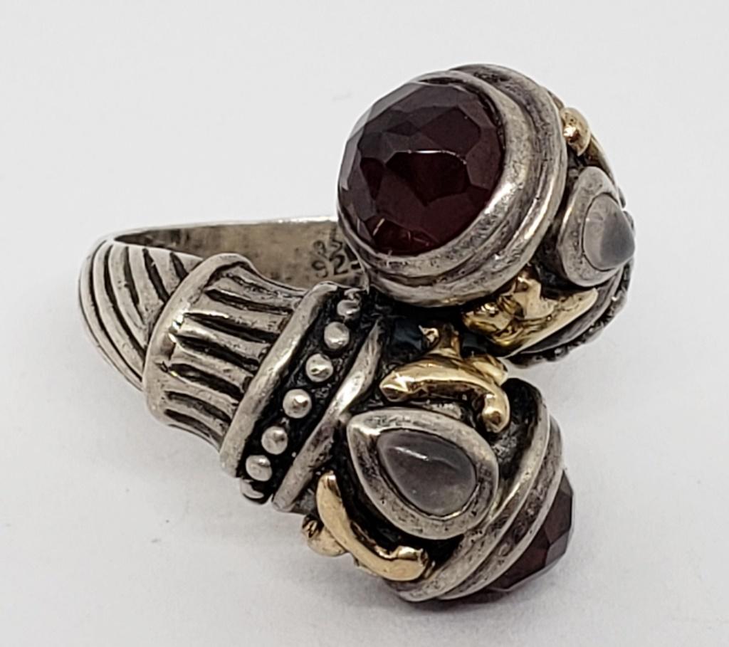 925/14K RINGS WITH GEOMETRIC CUT RUBY RED (1 of 4)