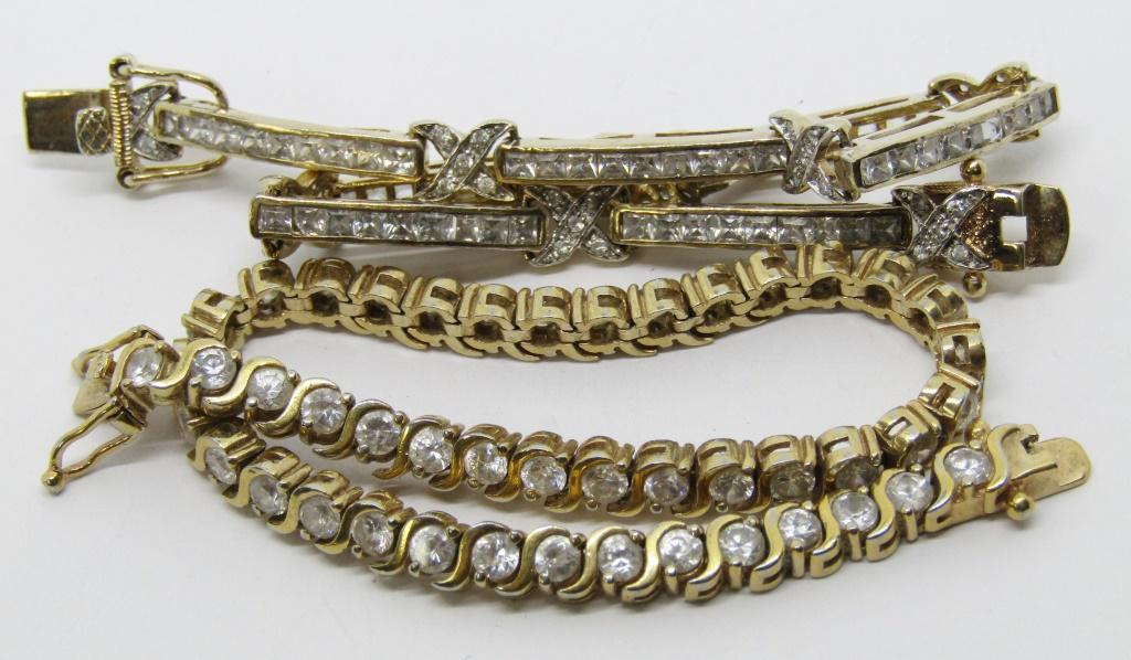 2-STERLING GOLD TONED FASHION BRACELETS (1 of 4)