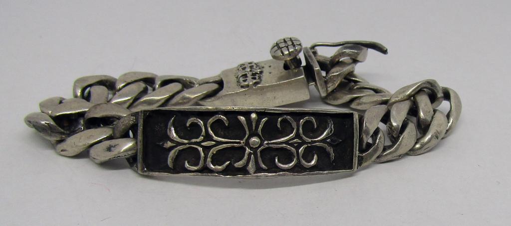 CHUNKY STERLING MEN'S LINKED BRACELET (1 of 3)