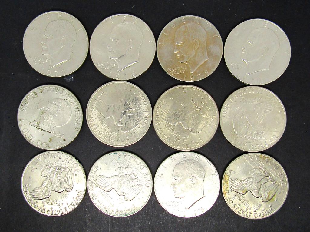 (12) EISENHOWER DOLLARS - MIXED DATES (1 of 1)