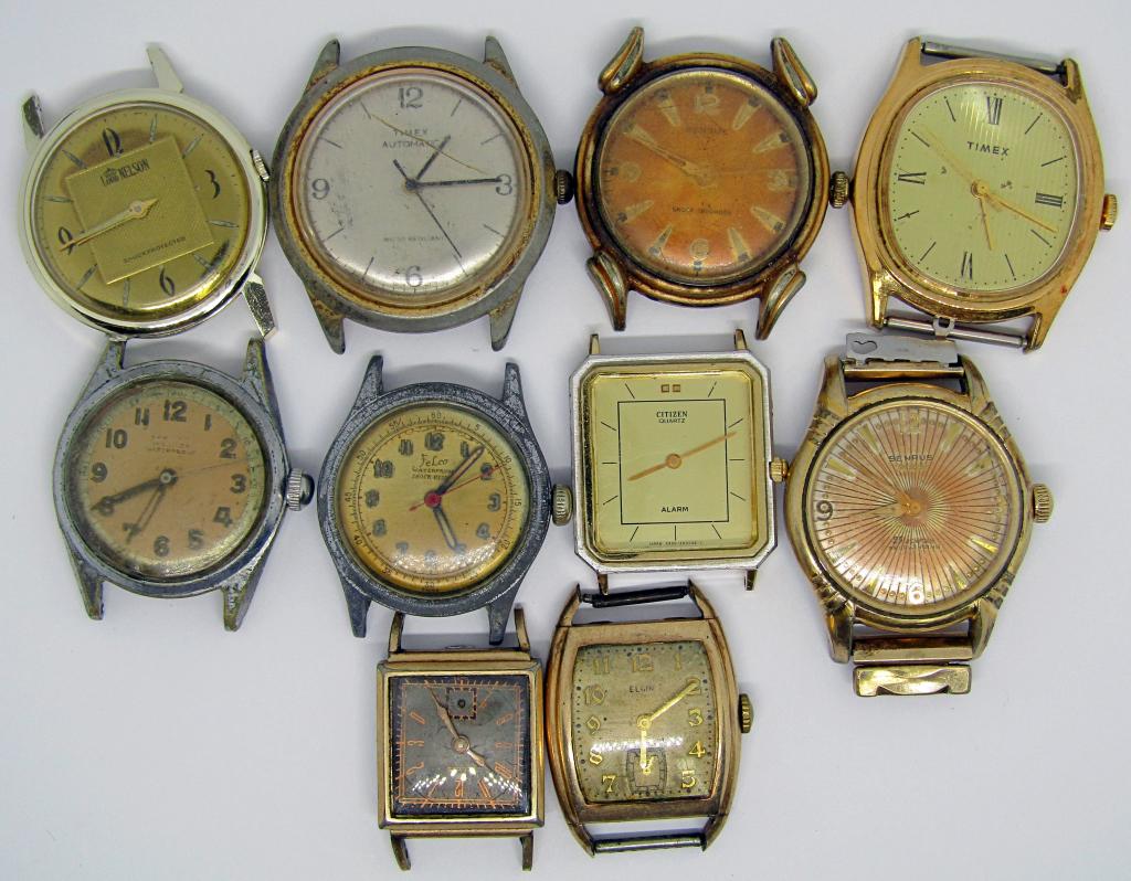 (10) WATCH FACES! BENRUS,NELSON,ELGIN,CITIZEN+ (1 of 2)