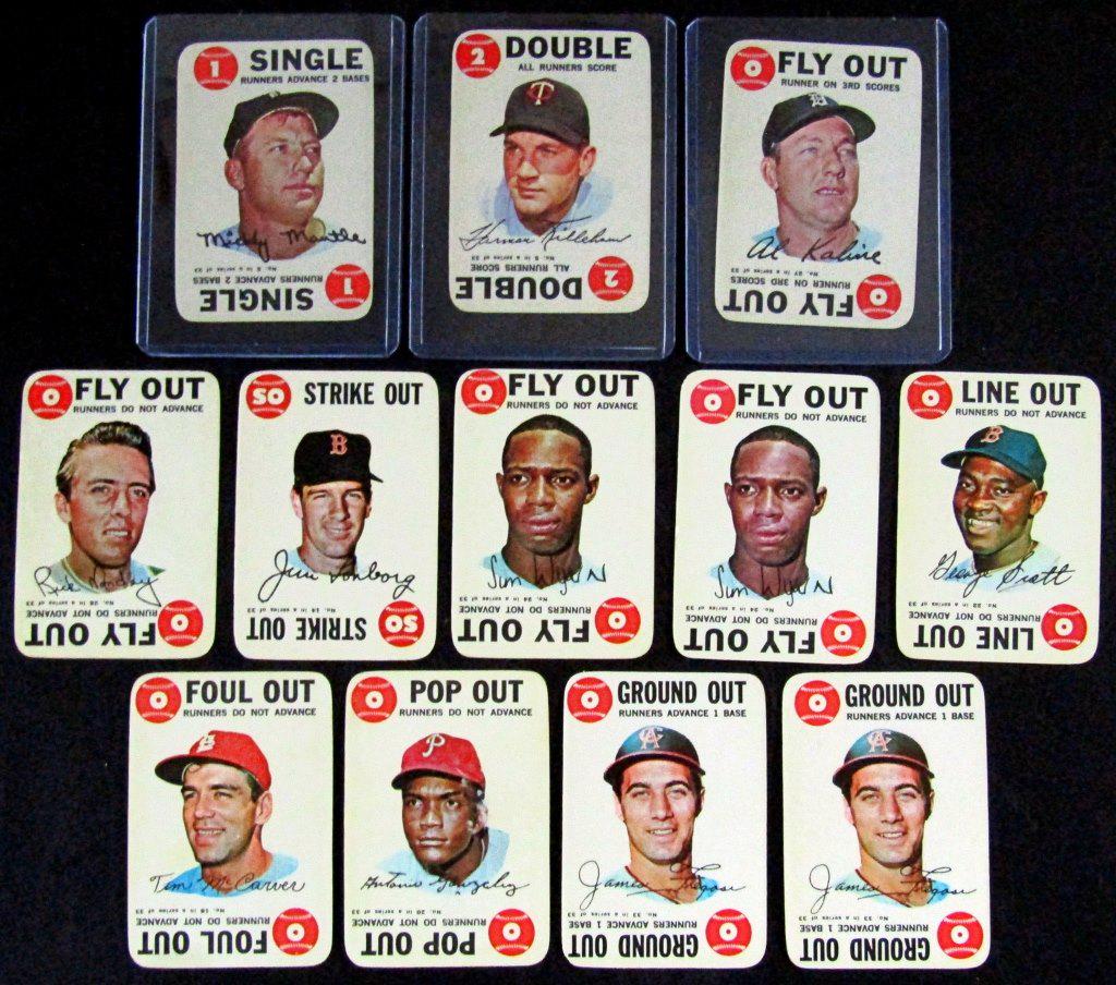(12) 1968 TOPPS GAME CARDS w/ MICKEY MANTLE (1 of 2)