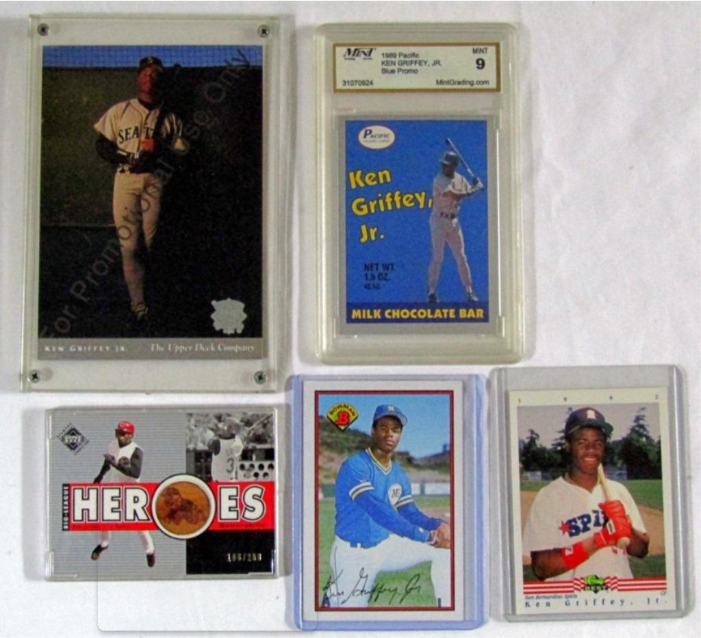 (5) KEN GRIFFEY JR CARDS - ROOKIE / INSERTS (1 of 2)