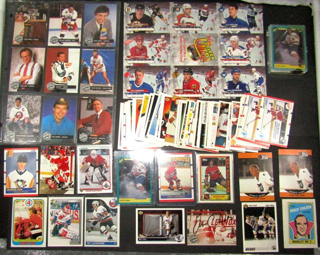 HOCKEY LOT: LINDROS ROOKIES, ROY, BELFOUR (1 of 4)