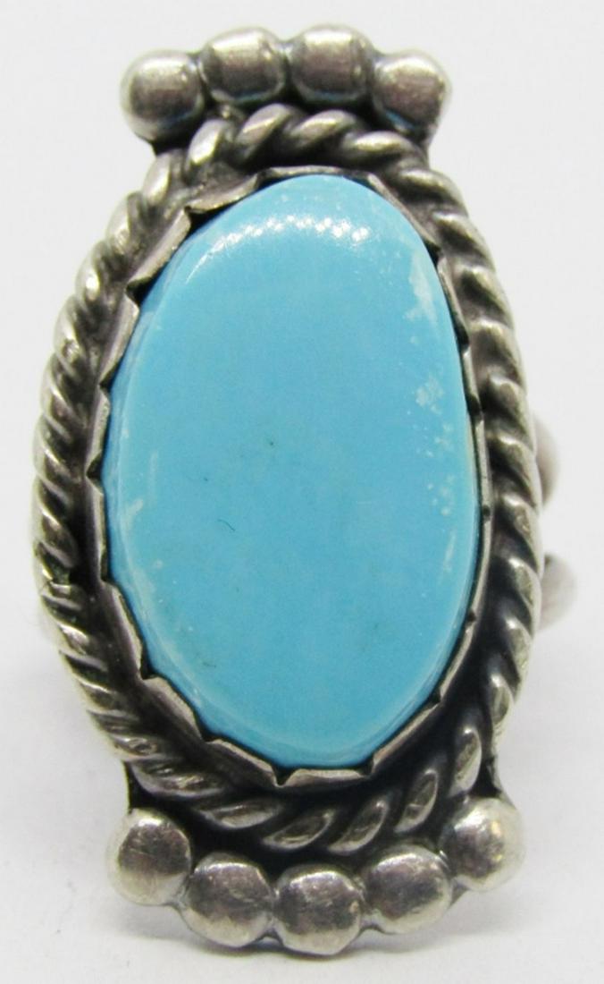 NAVAJO STERLING SPLIT SHANK RING WITH SLEEPING (1 of 4)