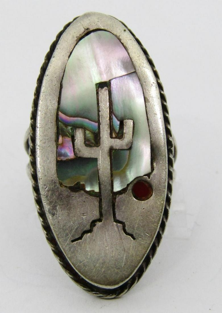 MEXICO STERLING SPLIT SHANK CACTUS RING (1 of 5)