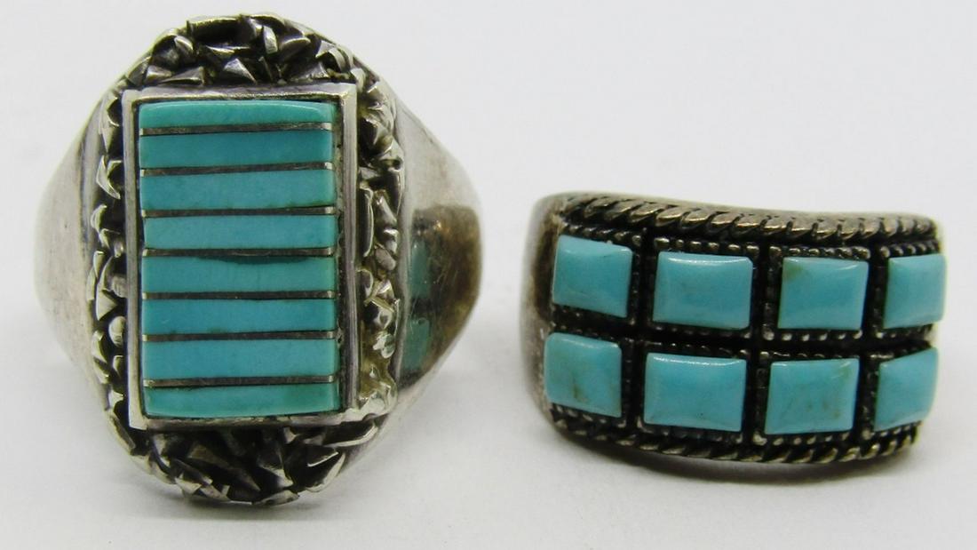 2-SOUTHWESTERN STERLING RINGS WITH SLEEPING (1 of 5)
