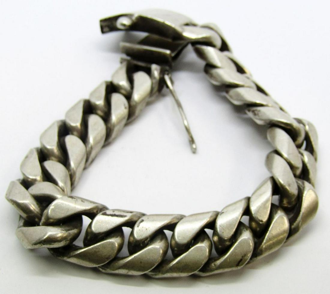 CHUNKY MEXICO STERLING MEN'S LINK BRACELET (1 of 3)