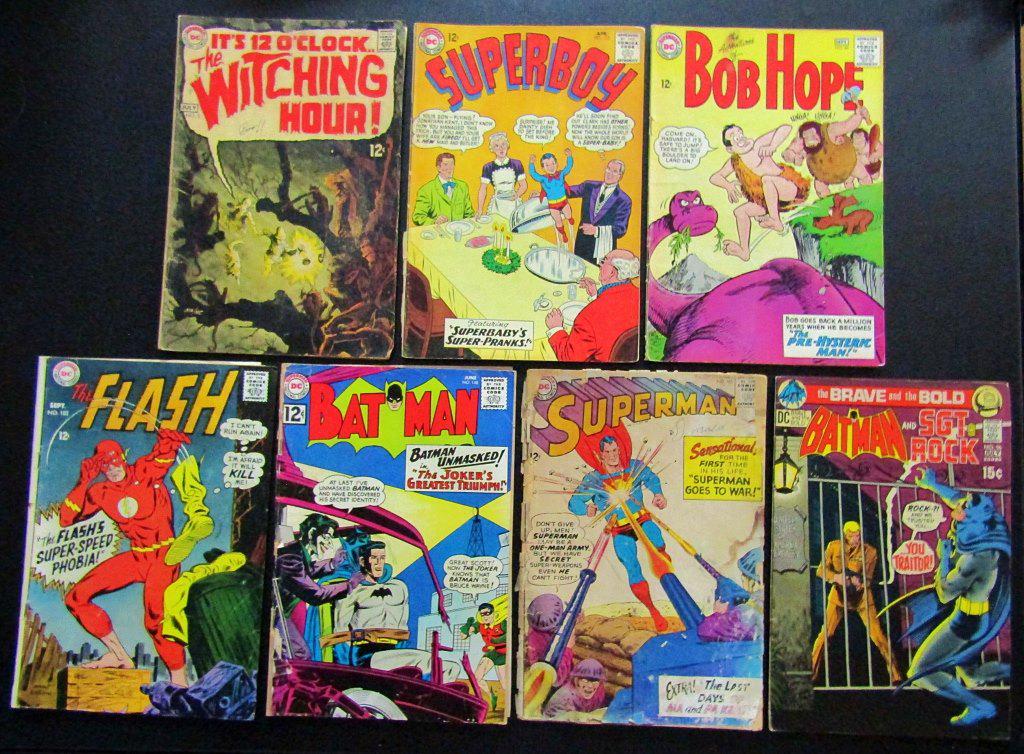 (7) DC COMICS 12c & 15c LOT - SUPERBOY, THE FLASH, (1 of 2)