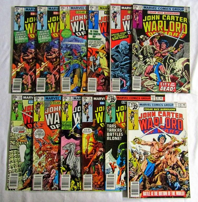 12-Marvel 35cent Comics(Warloard Of Mars): #7,7,8,10,11,12,13,14,15,16,18,20 All the books have little wear. Nice shape