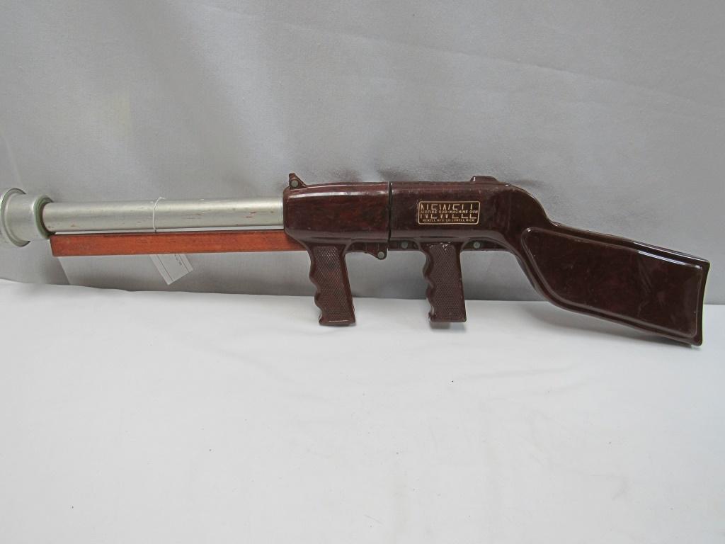1950's Newell Airfire Toy: Ping Pong Sub-Machine Gun - PUMPS / REPLACED PIECE with WOOD