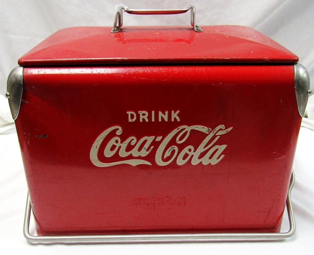 1950's Drink Coca-Cola Red Metal Cooler (1 of 6)