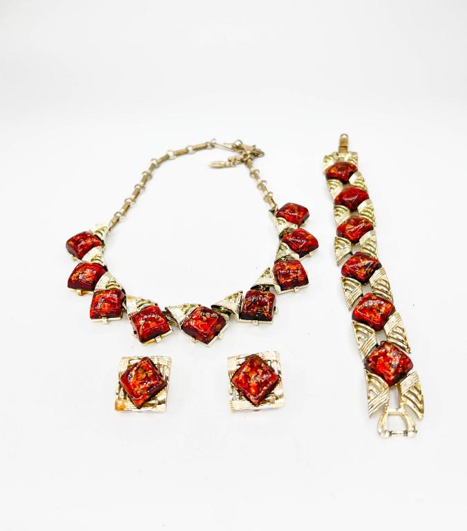 CORO NECKLACE, EARRINGS, BRACELET (1 of 3)