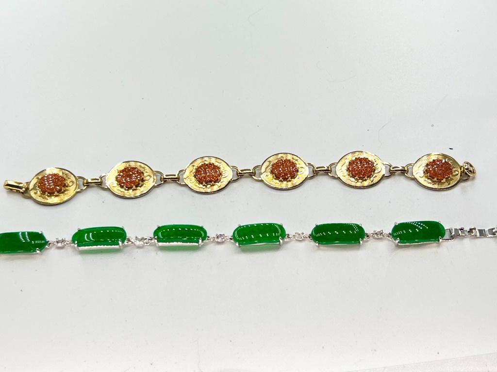 TWO COLORFUL BRACELETS GLITTER AND GREEN (1 of 2)