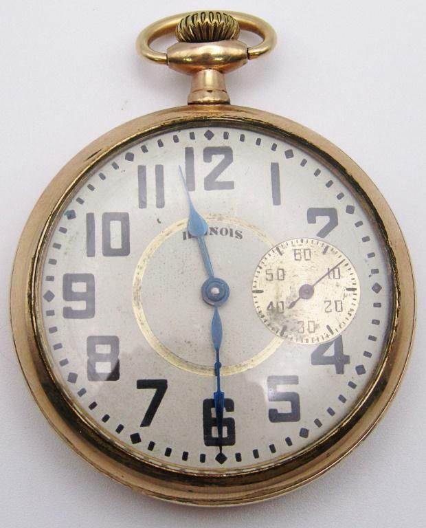 1921 ILLINOIS OPEN FACE POCKET WATCH (1 of 4)