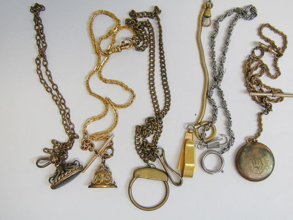 (6) VINTAGE POCKET WATCH CHAINS (1 of 3)