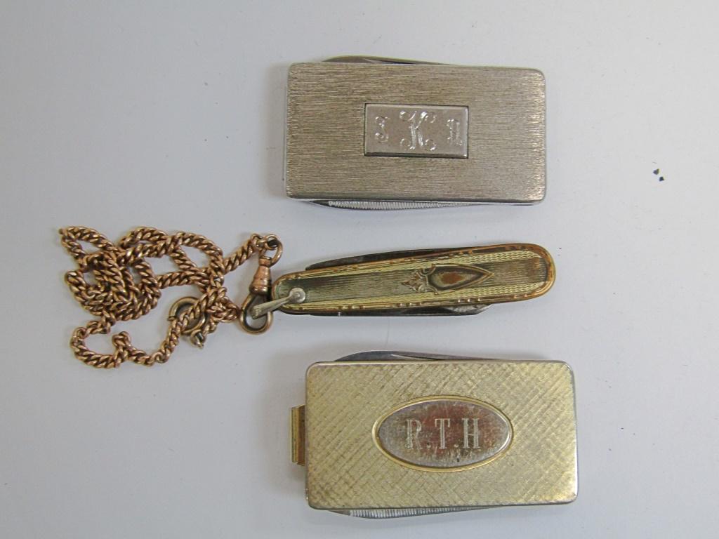 GENTLEMANS LOT: (2) MONEY CLIPS & POCKETKNIFE (1 of 3)