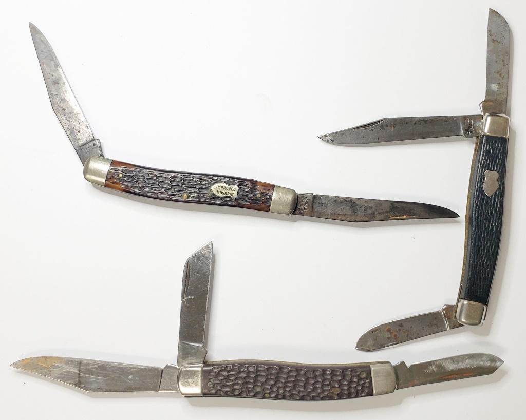 IMPERIAL, SCHRADE & SABRE POCKET KNIFE (3) LOT (1 of 5)