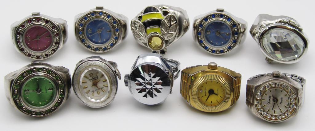 (10) SILVER TONED RING WATCHES! (1 of 3)