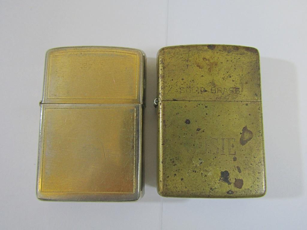 (2) BRASS 1977 & 1990 ZIPPO LIGHTERS! (1 of 4)