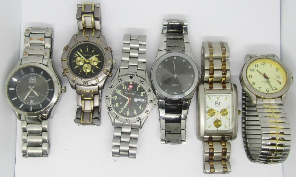 6 Mens Modern day/date wrist watches (1 of 2)