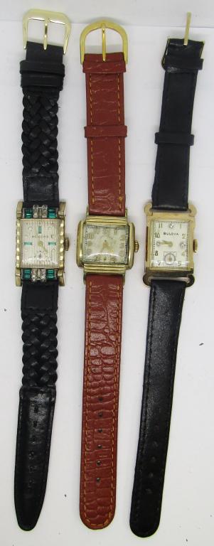 3 Vintage Mens Leather banded watches (1 of 2)