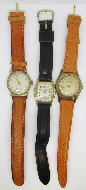 3 Mens Vintage style watches with leather bands (1 of 2)
