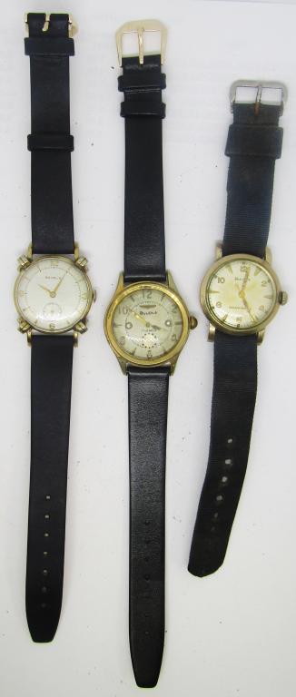 Vintage Bulova & Benrus Mens Watchese: Set of 3 mens watches. All vintage Mens watches, Bulova and Benrus Brands - Not tested